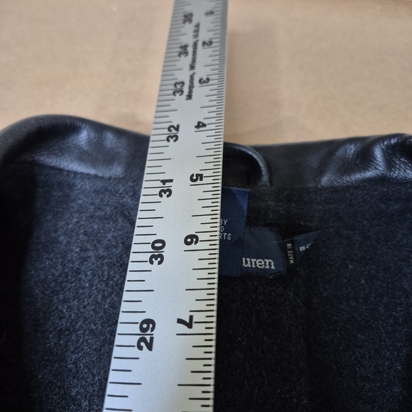 Polo by Ralph Lauren Black Leather Button Up Coat - Picture 4 of 16